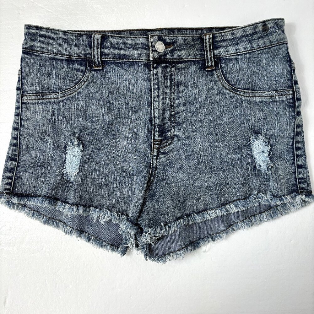 Urban Groove Acid Wash High Waist Distressed Shorts